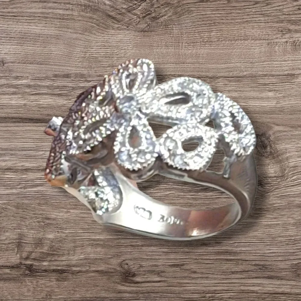 Lia Sophia Elegant Silver Floral Women's Ring SIZE 7